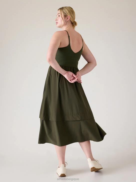 Athleta femmes robe hybride à col en V Elation JRTZ782 vêtements tremble, olive