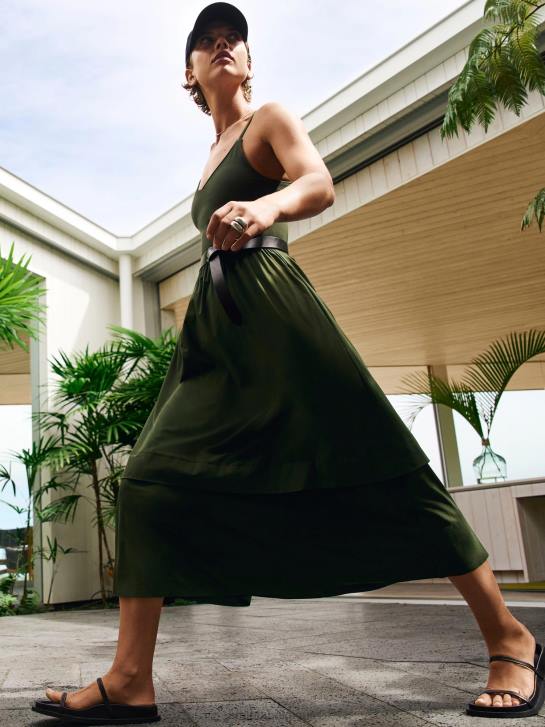 Athleta femmes robe hybride à col en V Elation JRTZ782 vêtements tremble, olive