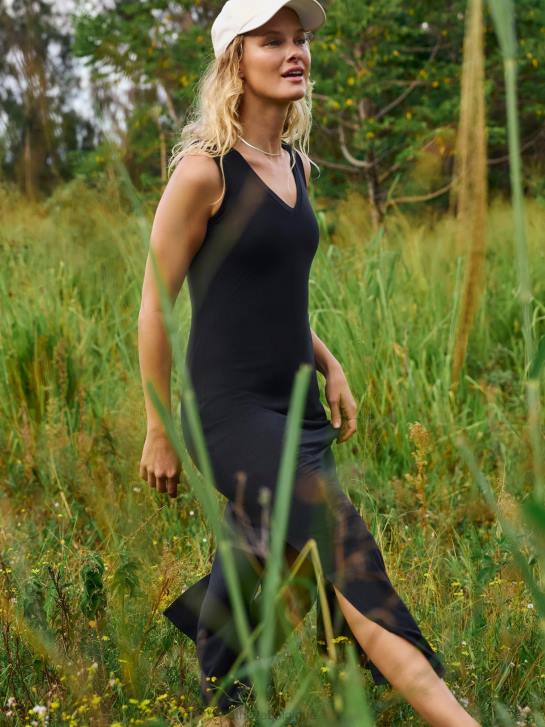 Athleta femmes robe longue santorin JRTZ743 vêtements noir