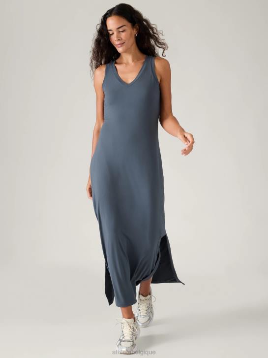 Athleta femmes robe longue santorin JRTZ744 vêtements bleu granit