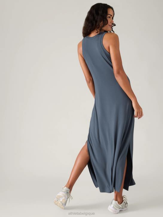 Athleta femmes robe longue santorin JRTZ744 vêtements bleu granit