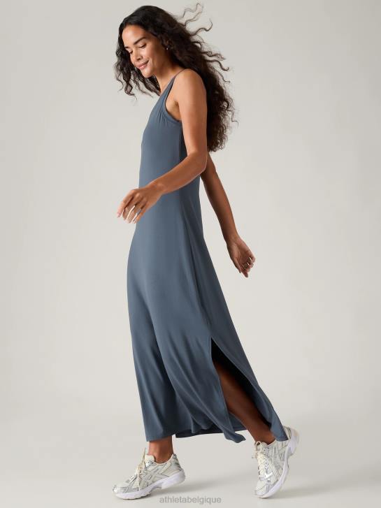 Athleta femmes robe longue santorin JRTZ744 vêtements bleu granit