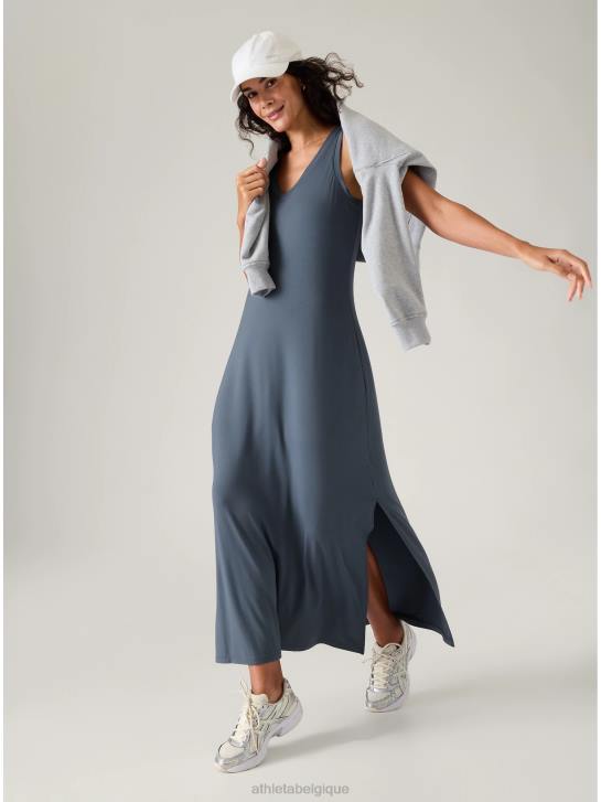 Athleta femmes robe longue santorin JRTZ744 vêtements bleu granit