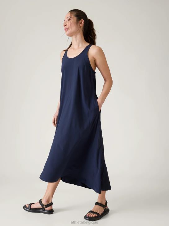Athleta femmes robe longue voyageur presidio JRTZ742 vêtements marine