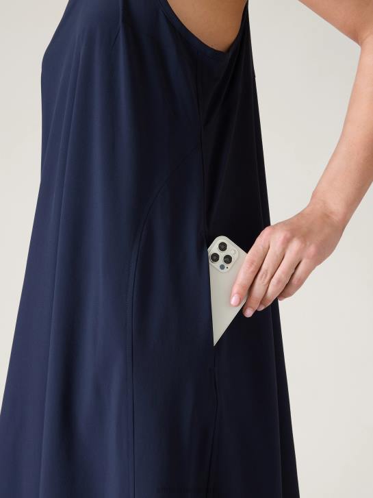 Athleta femmes robe longue voyageur presidio JRTZ742 vêtements marine