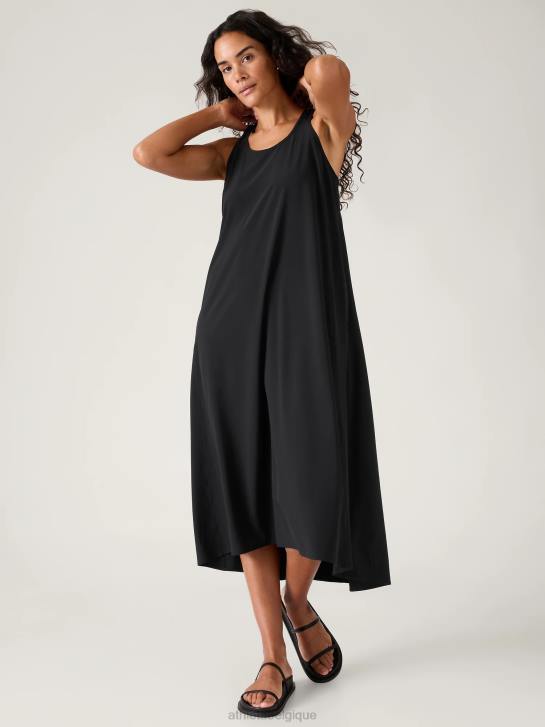 Athleta femmes robe longue voyageur presidio JRTZ750 vêtements noir
