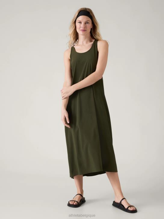 Athleta femmes robe longue voyageur presidio JRTZ753 vêtements tremble, olive