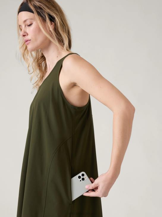Athleta femmes robe longue voyageur presidio JRTZ753 vêtements tremble, olive