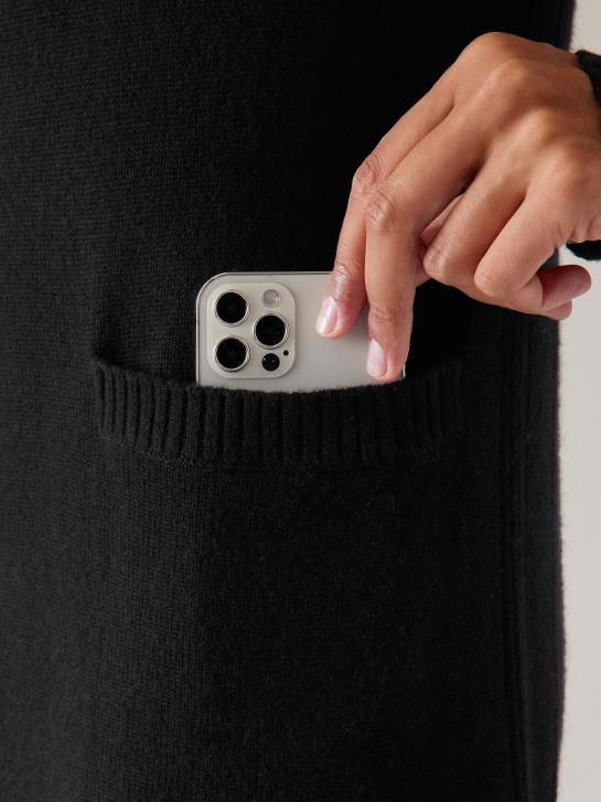 Athleta femmes robe pull à col roulé alpin JRTZ401 vêtements noir