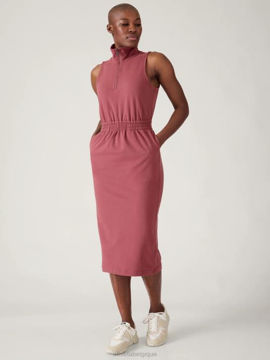 Athleta femmes robe rétro en tissu éponge JRTZ762 vêtements bois de rose