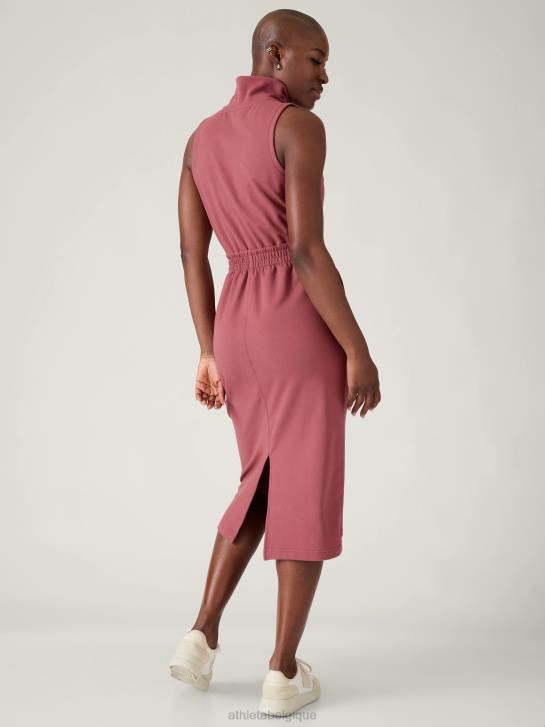 Athleta femmes robe rétro en tissu éponge JRTZ762 vêtements bois de rose
