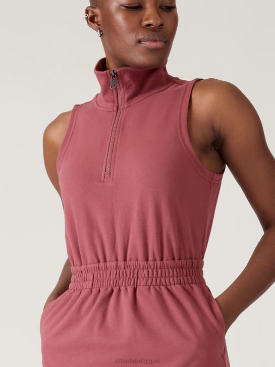 Athleta femmes robe rétro en tissu éponge JRTZ762 vêtements bois de rose
