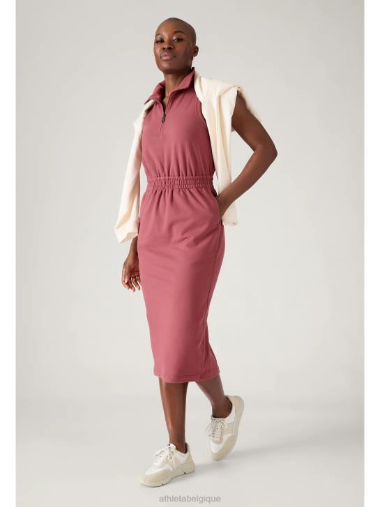 Athleta femmes robe rétro en tissu éponge JRTZ762 vêtements bois de rose