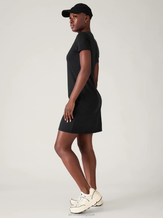 Athleta femmes robe t-shirt essentielle JRTZ763 vêtements noir