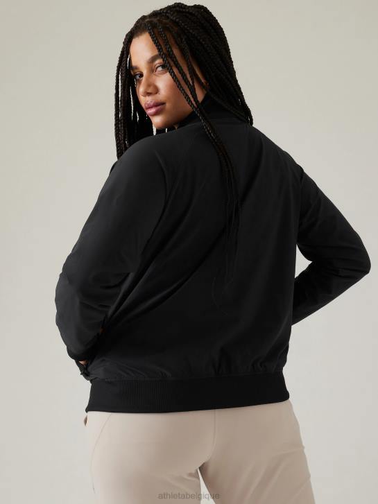 Athleta femmes blouson aviateur brooklyn JRTZ582 vêtements noir