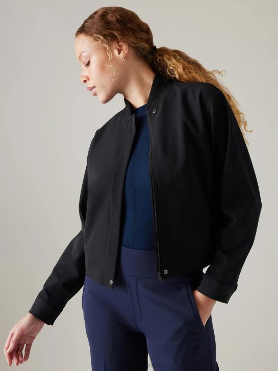 Athleta femmes blouson aviateur sans fin JRTZ566 vêtements noir