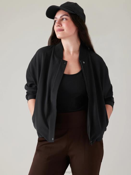 Athleta femmes blouson aviateur sans fin JRTZ566 vêtements noir