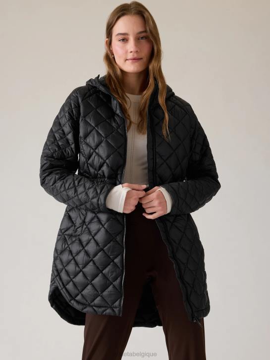 Athleta femmes parka matelassée sans plumes Whisper JRTZ586 vêtements noir