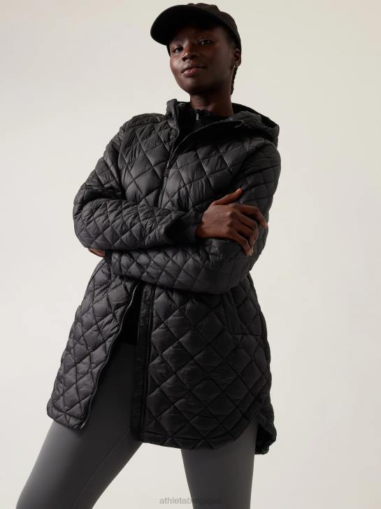 Athleta femmes parka matelassée sans plumes Whisper JRTZ586 vêtements noir