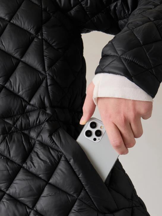 Athleta femmes parka matelassée sans plumes Whisper JRTZ586 vêtements noir