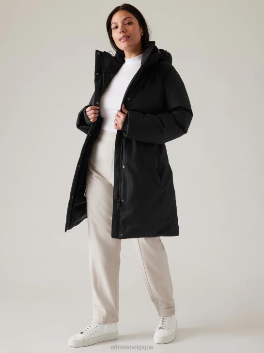 Athleta femmes parka sortant JRTZ579 vêtements noir