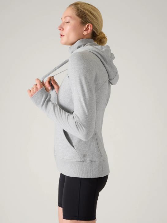Athleta femmes sweat à capuche triomphe JRTZ567 vêtements gris chiné