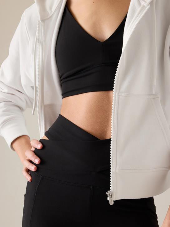 Athleta femmes sweat-shirt à fermeture éclair en polaire pour toujours JRTZ200 vêtements blanc brillant