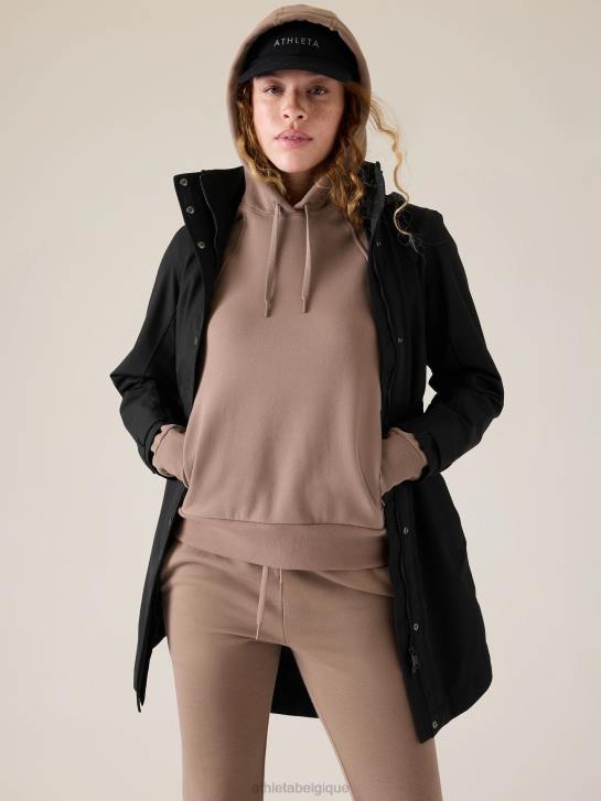Athleta femmes trench long rainout sutro JRTZ546 vêtements noir