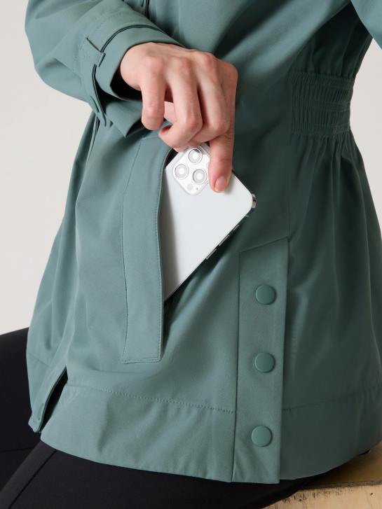Athleta femmes trench sutro rainout JRTZ573 vêtements vert oxydé