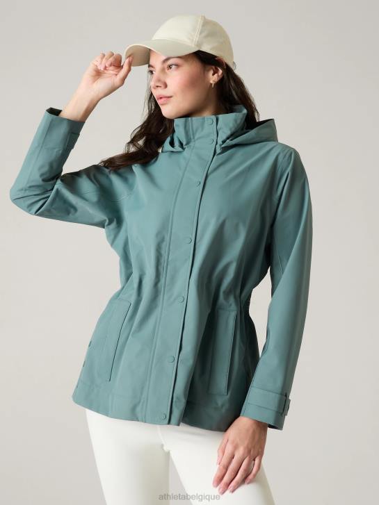Athleta femmes trench sutro rainout JRTZ573 vêtements vert oxydé