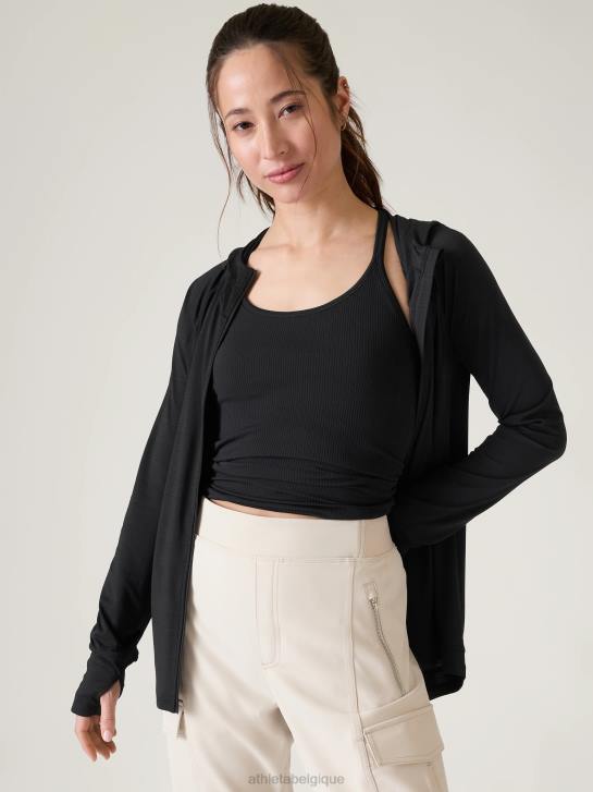 Athleta femmes veste décontractée pacifica illume upf JRTZ551 vêtements noir