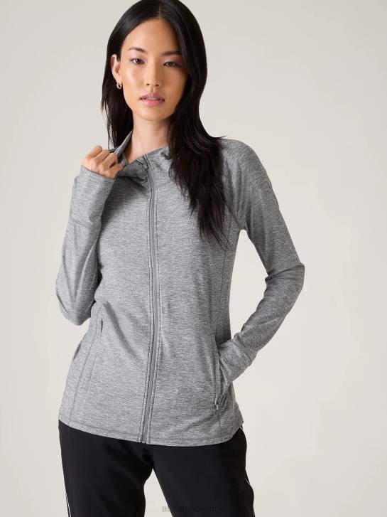 Athleta femmes veste décontractée pacifica illume upf JRTZ555 vêtements gris chiné