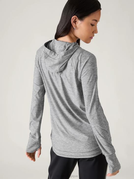 Athleta femmes veste décontractée pacifica illume upf JRTZ555 vêtements gris chiné