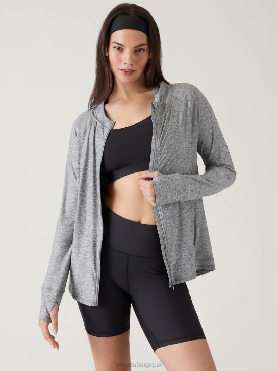 Athleta femmes veste décontractée pacifica illume upf JRTZ555 vêtements gris chiné