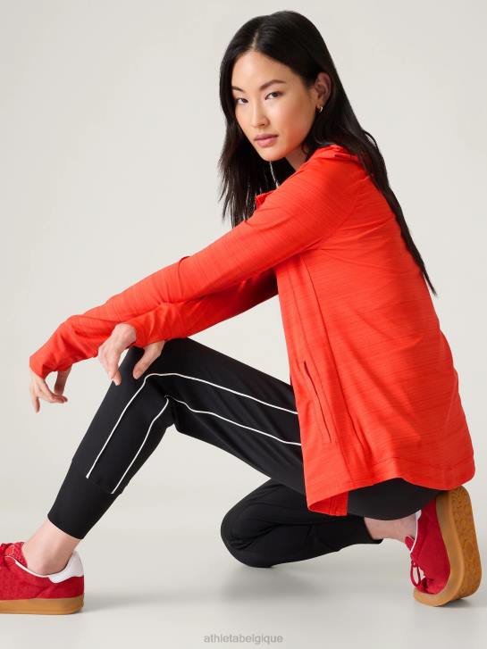 Athleta femmes veste décontractée pacifica illume upf JRTZ572 vêtements coquelicot