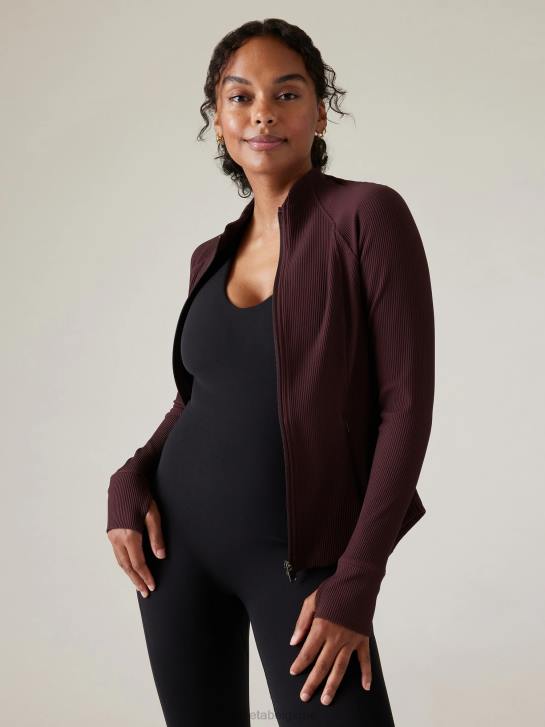 Athleta femmes veste de salutation JRTZ243 vêtements côte de cabernet épicée