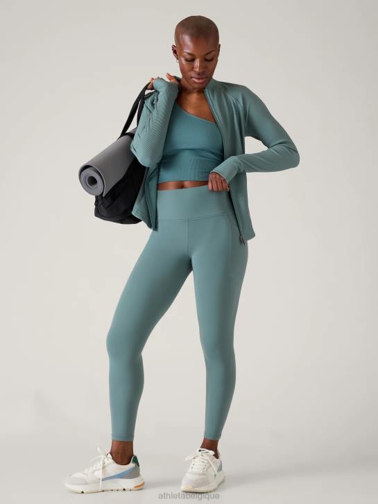 Athleta femmes veste de salutation JRTZ291 vêtements côte verte oxydée