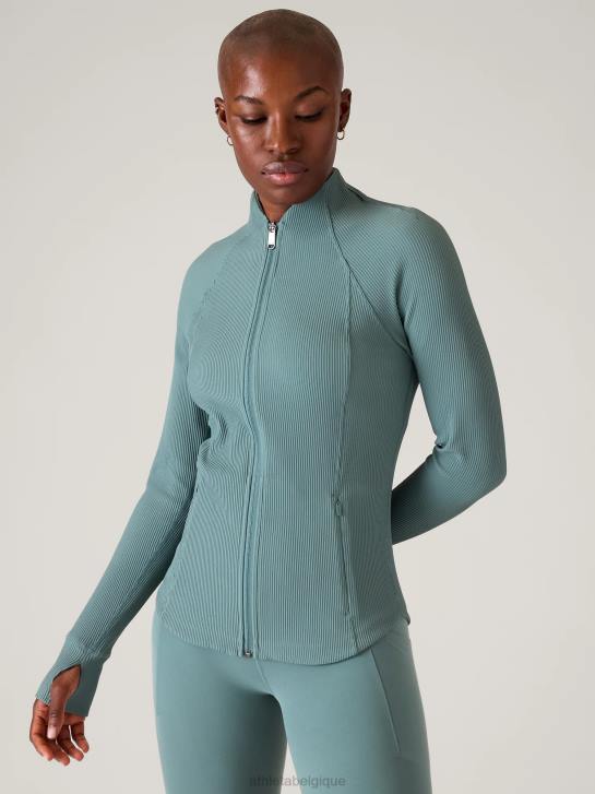 Athleta femmes veste de salutation JRTZ291 vêtements côte verte oxydée