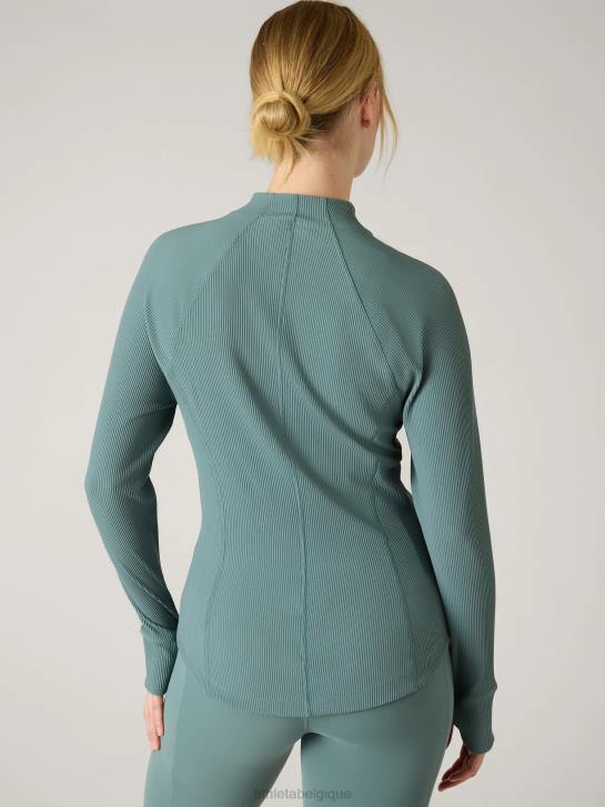 Athleta femmes veste de salutation JRTZ291 vêtements côte verte oxydée