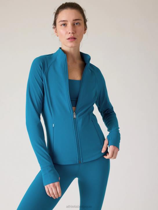 Athleta femmes veste de salutation JRTZ547 vêtements bleu lapis foncé
