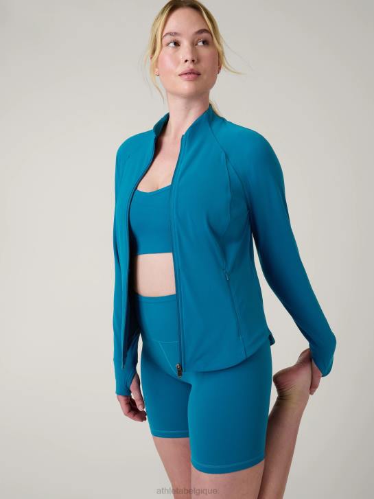 Athleta femmes veste de salutation JRTZ547 vêtements bleu lapis foncé