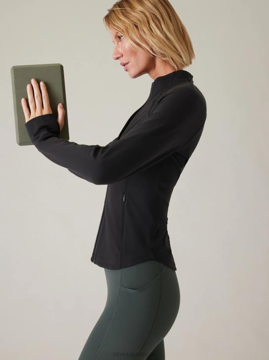 Athleta femmes veste de salutation JRTZ553 vêtements noir