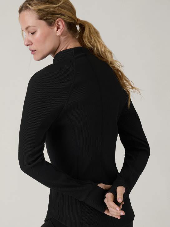 Athleta femmes veste de salutation JRTZ565 vêtements côte noire