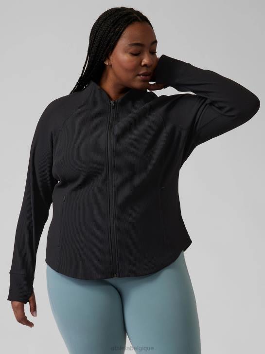 Athleta femmes veste de salutation JRTZ565 vêtements côte noire