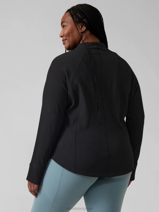 Athleta femmes veste de salutation JRTZ565 vêtements côte noire