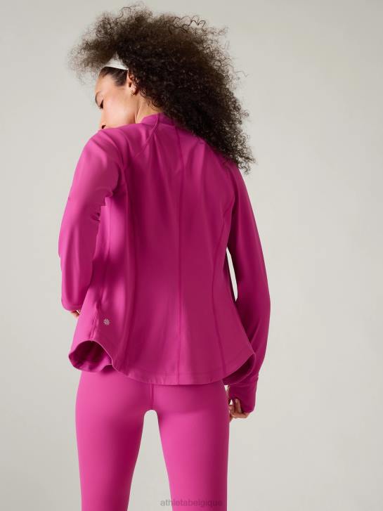 Athleta femmes veste de salutation JRTZ569 vêtements rose plante de glace