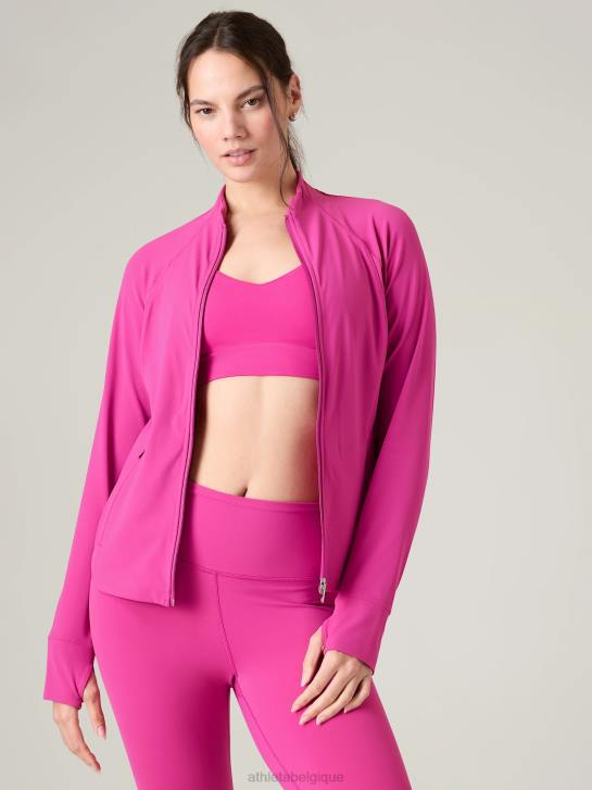 Athleta femmes veste de salutation JRTZ569 vêtements rose plante de glace