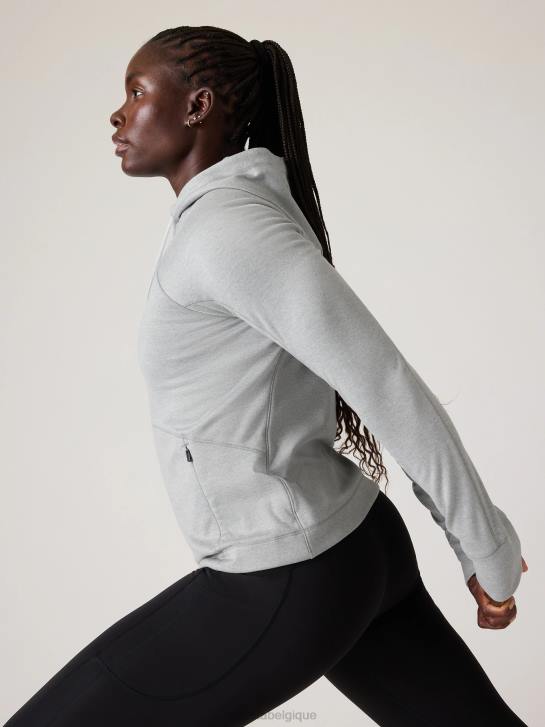 Athleta femmes zip complet imparable JRTZ246 vêtements gris chiné