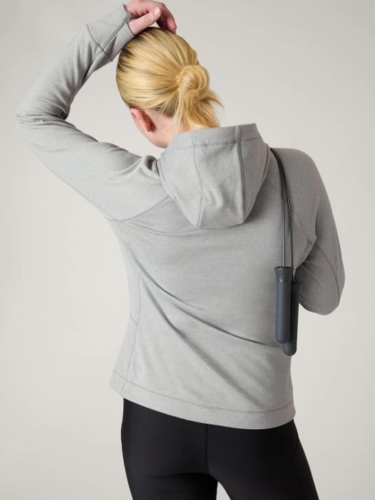 Athleta femmes zip complet imparable JRTZ246 vêtements gris chiné