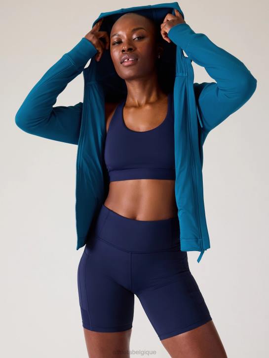 Athleta femmes zip complet imparable JRTZ287 vêtements bleu lapis foncé